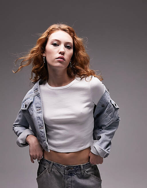 

Белая повседневная футболка Topshop, Белый