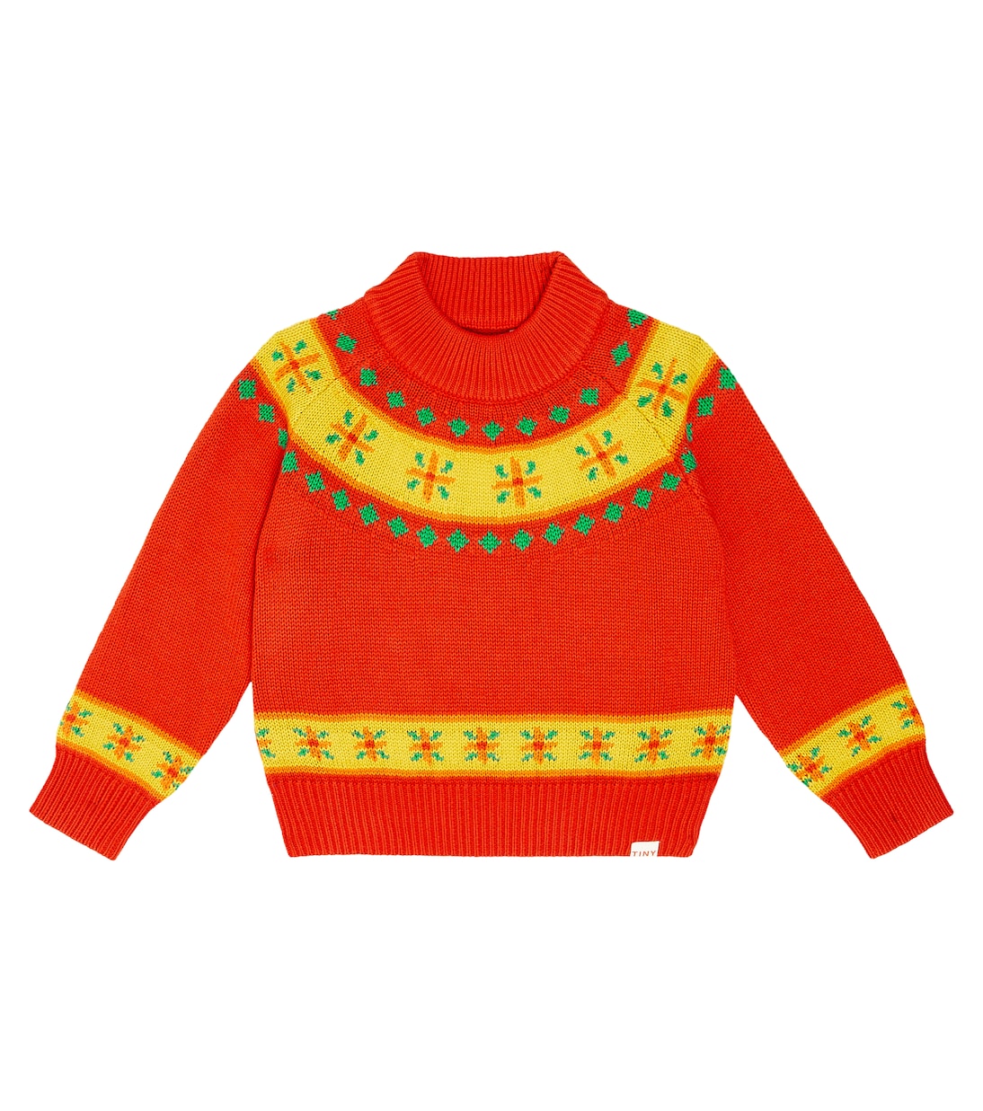 Народный свитер из хлопка и шерсти Tinycottons, красный
