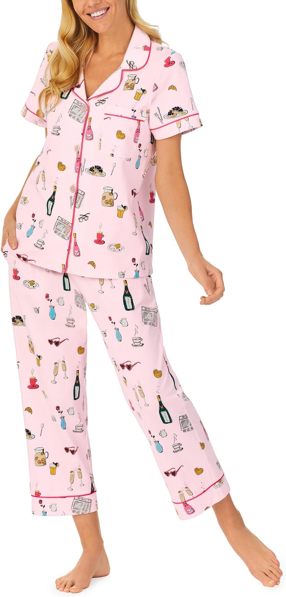 brunch Классический укороченный пижамный комплект с короткими рукавами Bedhead PJs, цвет Let's Do Brunch