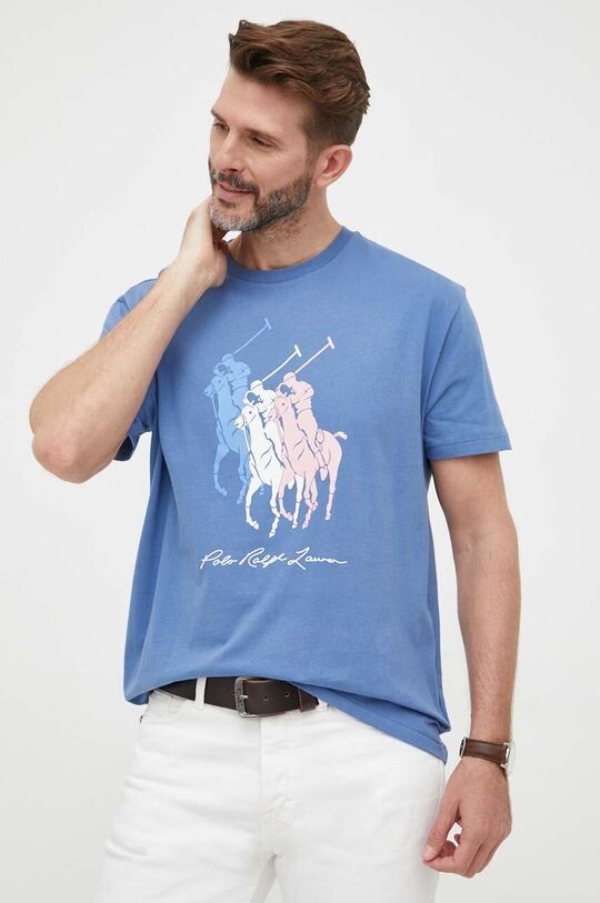 

Хлопковая футболка Polo Ralph Lauren, синий