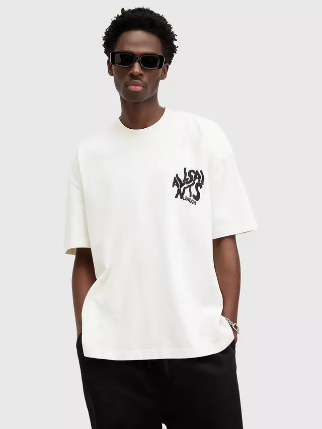 

Футболка AllSaints Orlando Short Sleeve Crew, цвет ashen/white