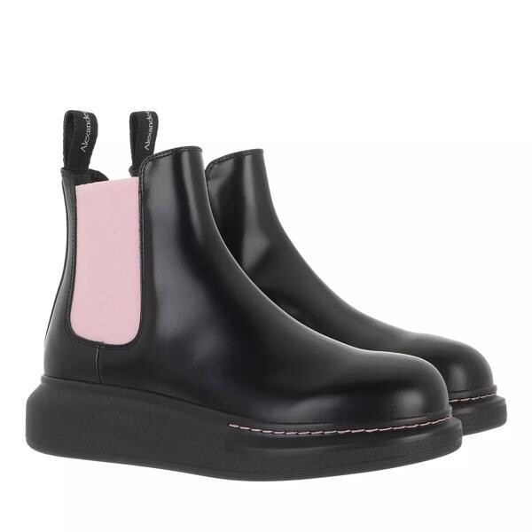 

Ботинки chelsea boots leather black/pink Alexander Mcqueen, черный