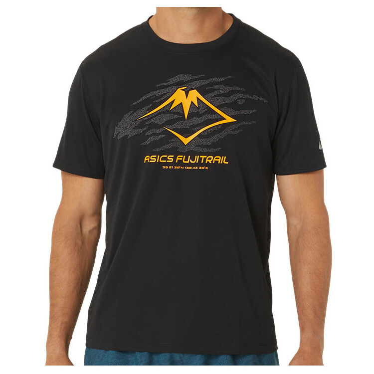 

Функциональная рубашка Asics Fujitrail Logo S/S Top, цвет Performance Black/Carbon/Fellow Yellow