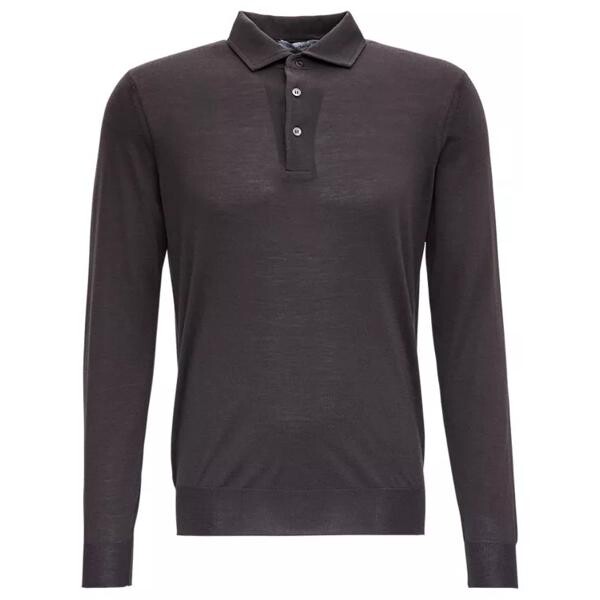

Футболка long sleeves polo shirt in wool Gaudenzi, коричневый