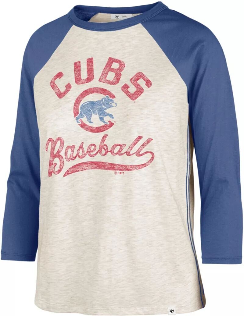 

Женская футболка с длинными рукавами реглан 3/4 '47 Chicago Cubs кремового цвета в стиле ретро Daze