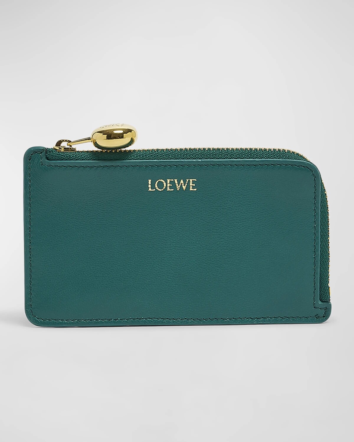 

Кожаный кошелек для карт Pebble на молнии Loewe, цвет Emerald Green