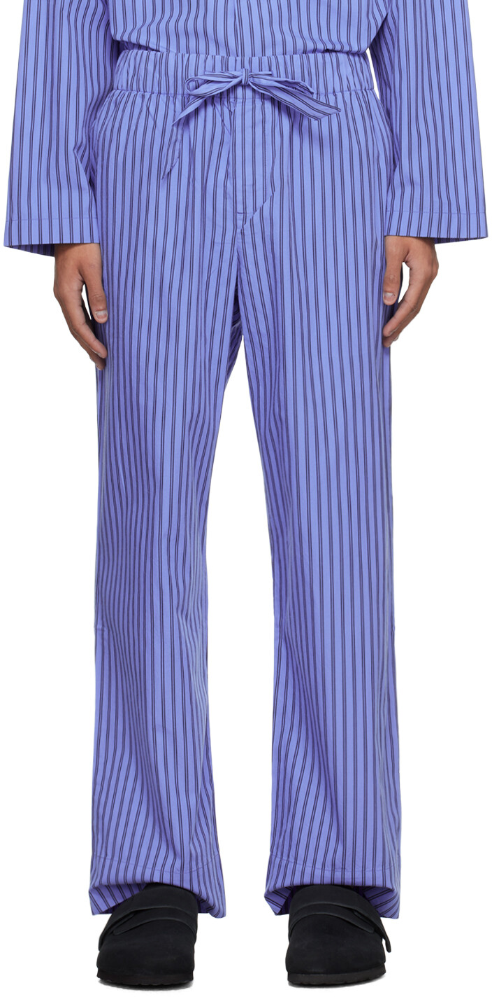 

Синие пижамные брюки на кулиске Tekla, цвет Boro stripes