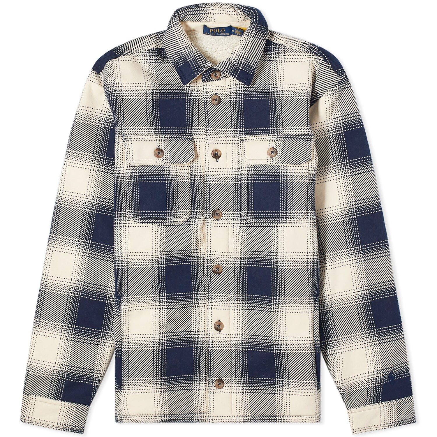 

Рубашка Polo Ralph Lauren Quilted Plaid Overshirt, цвет Winter Cream & Newport Navy