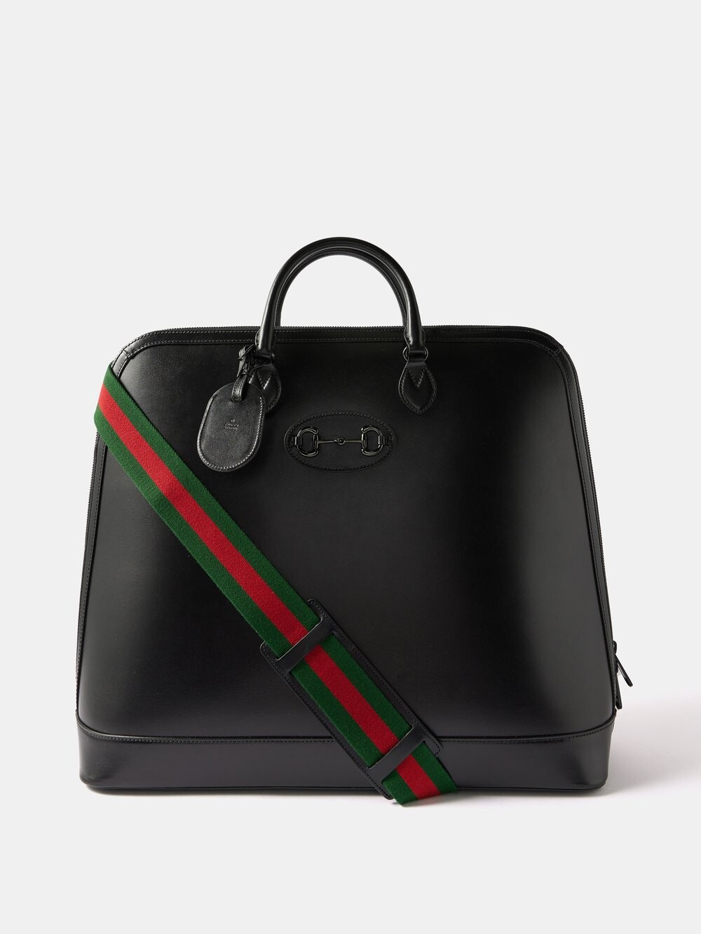 

Кожаная дорожная сумка horsebit Gucci, черный