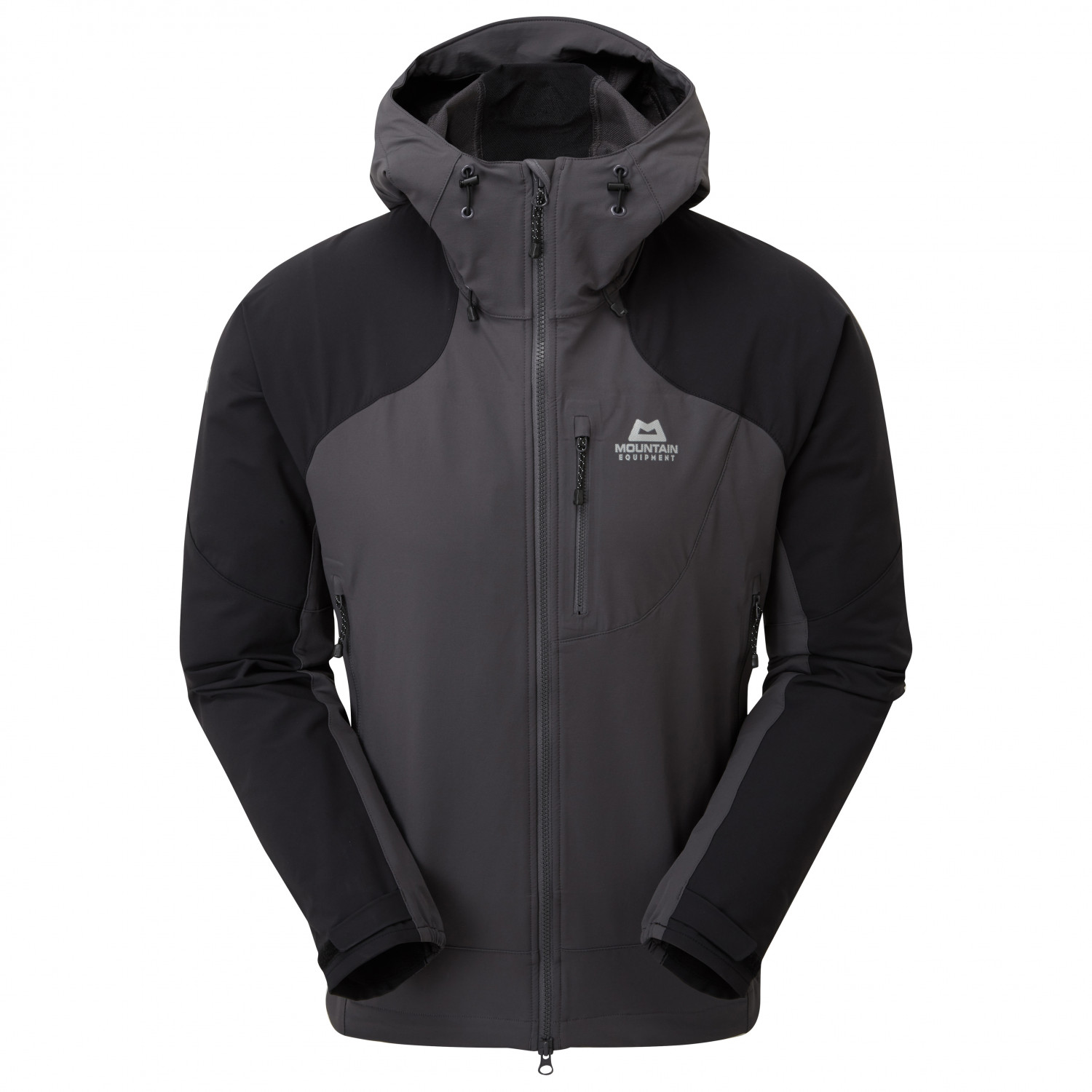 Куртка из софтшелла Mountain Equipment Frontier Hooded, цвет Anvil Grey/Black куртка nike patchwork contrast windproof woven hooded jacket for men grey gray серый