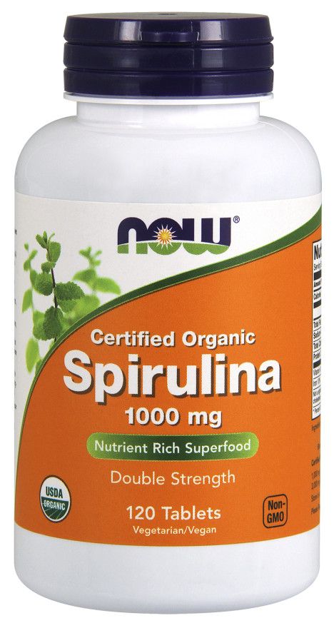 Спирулина в таблетках Now Foods Spirulina Organic 1000 mg, 120 шт спирулина вэл селен таблетки 500 мг 60 шт