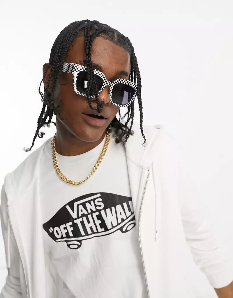 

Черно-белые солнцезащитные очки в шахматную клетку Vans Belden