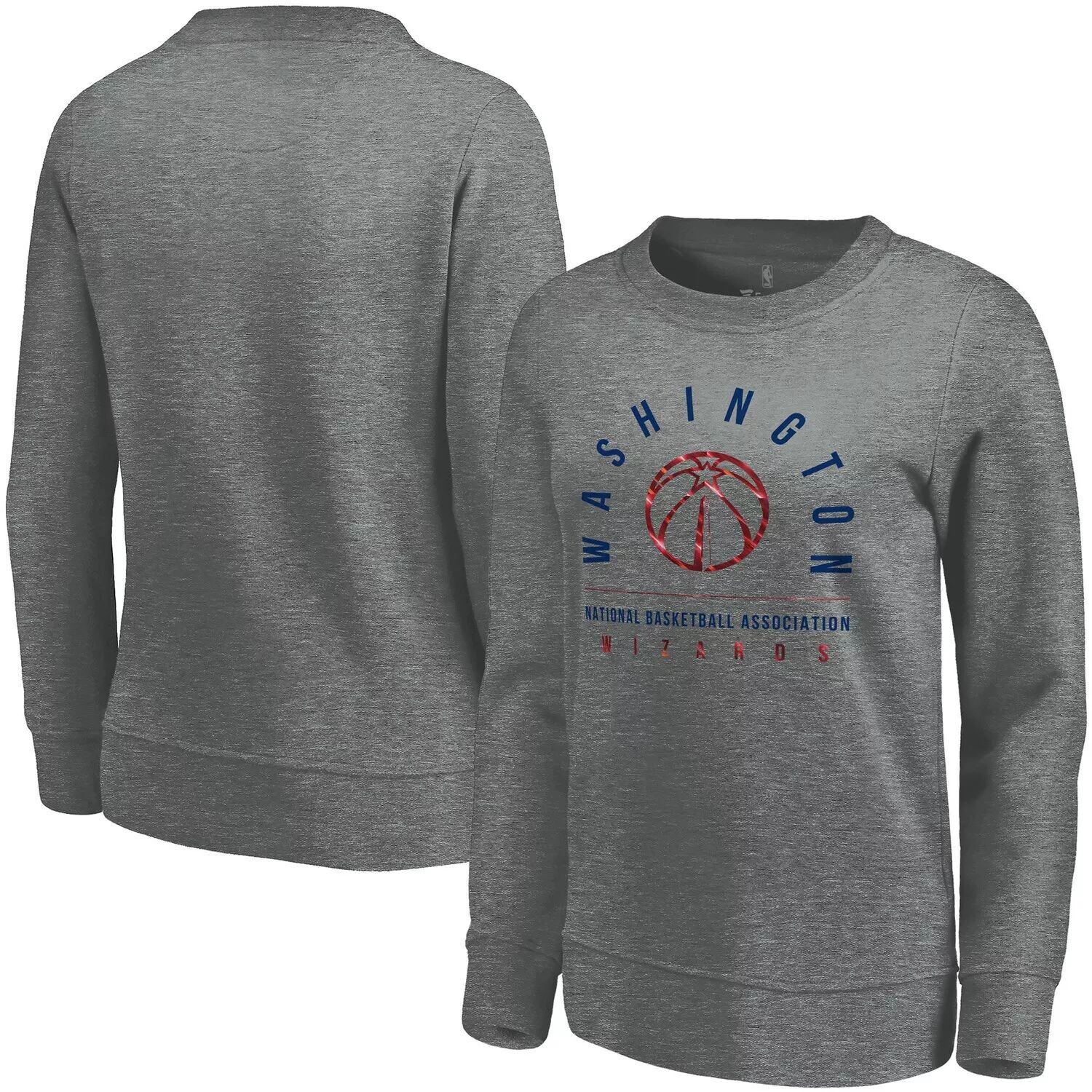 

Женский серый пуловер с принтом Fanatics Washington Wizards Versalux Triumph Fanatics