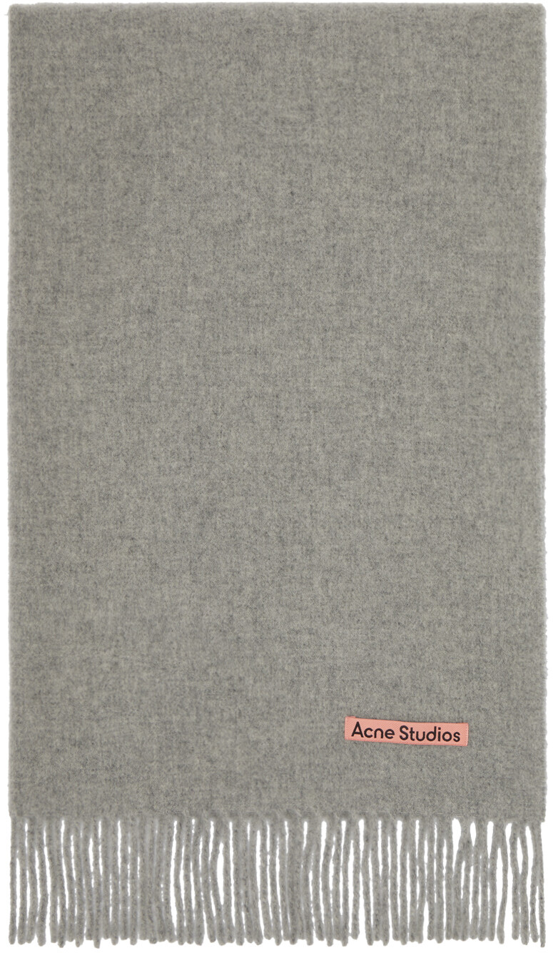 

Серый шарф с узкой бахромой Acne Studios