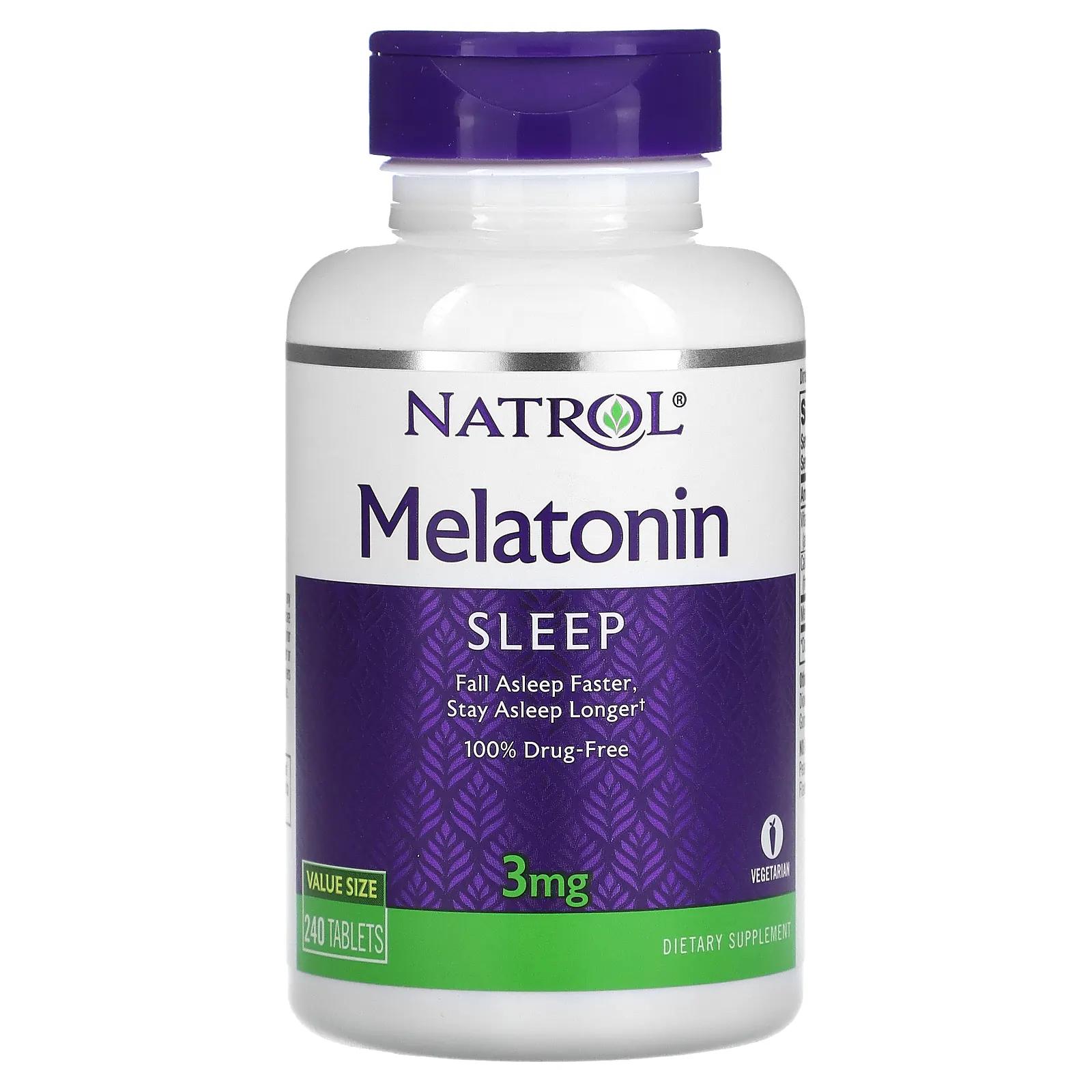 Natrol Мелатонин 3 мг 240 таблеток nutralife мелатонин 1 мг 240 жевательных таблеток