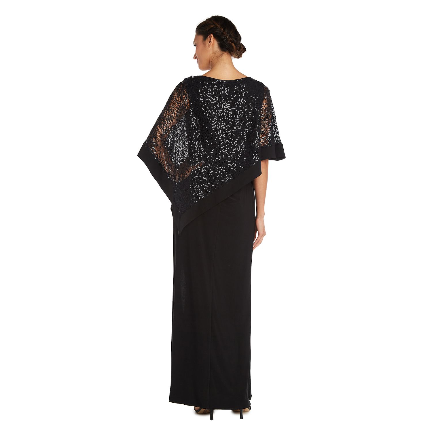 Женское кружевное вечернее платье-пончо R&M Richards R&M Richards, черный