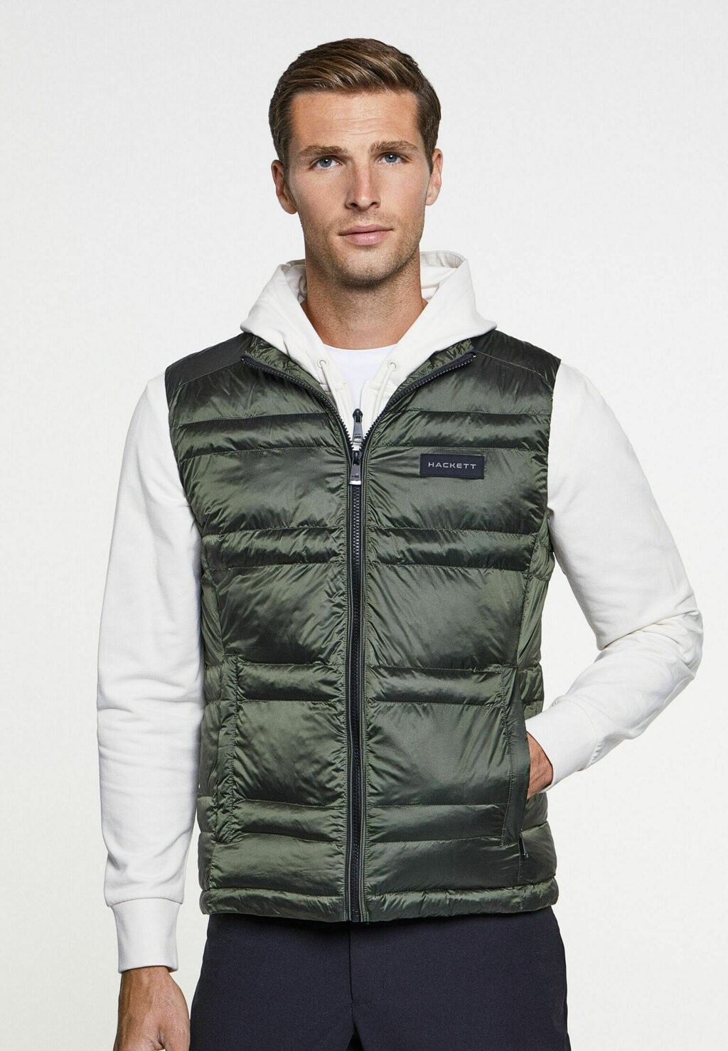 

Жилет Hackett London, оливково-зеленый