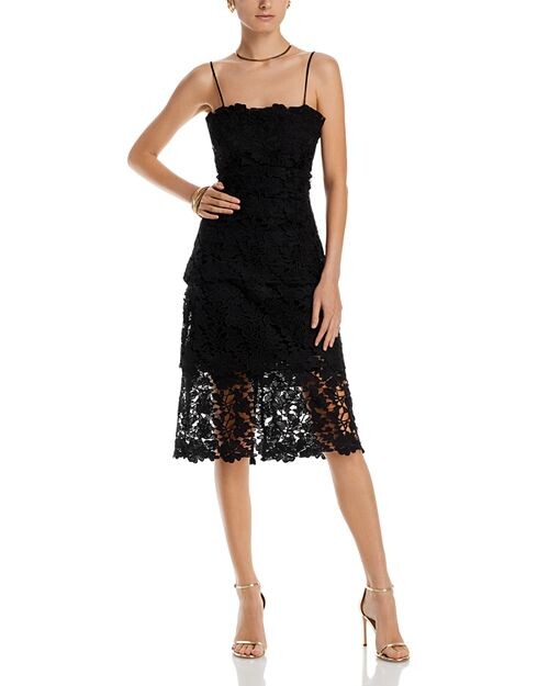 

Многоярусное кружевное платье Zac Posen, цвет Black