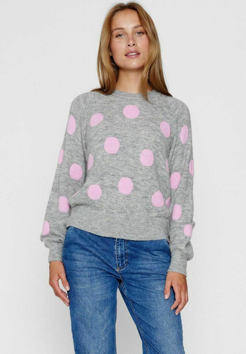 Вязаный свитер NUELLEN Nümph, цвет pink frosting