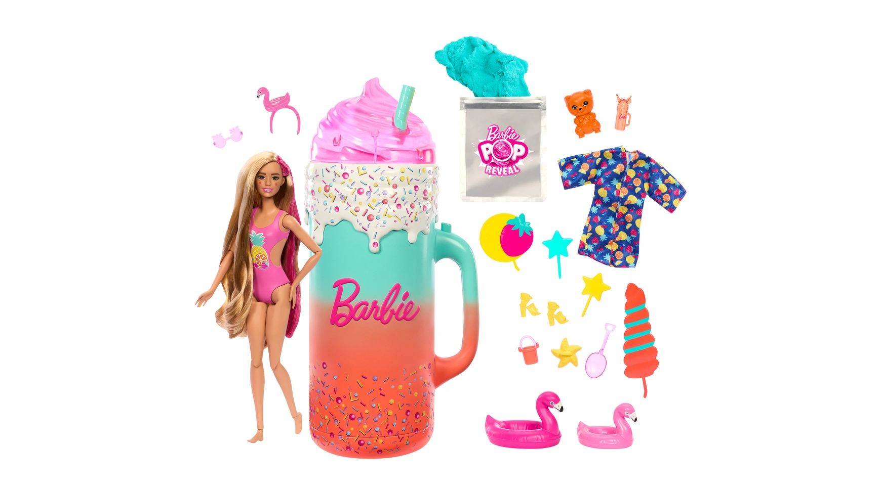 цена Подарочный набор Barbie Pop Reveal Rise and Surprise Тропический смузи
