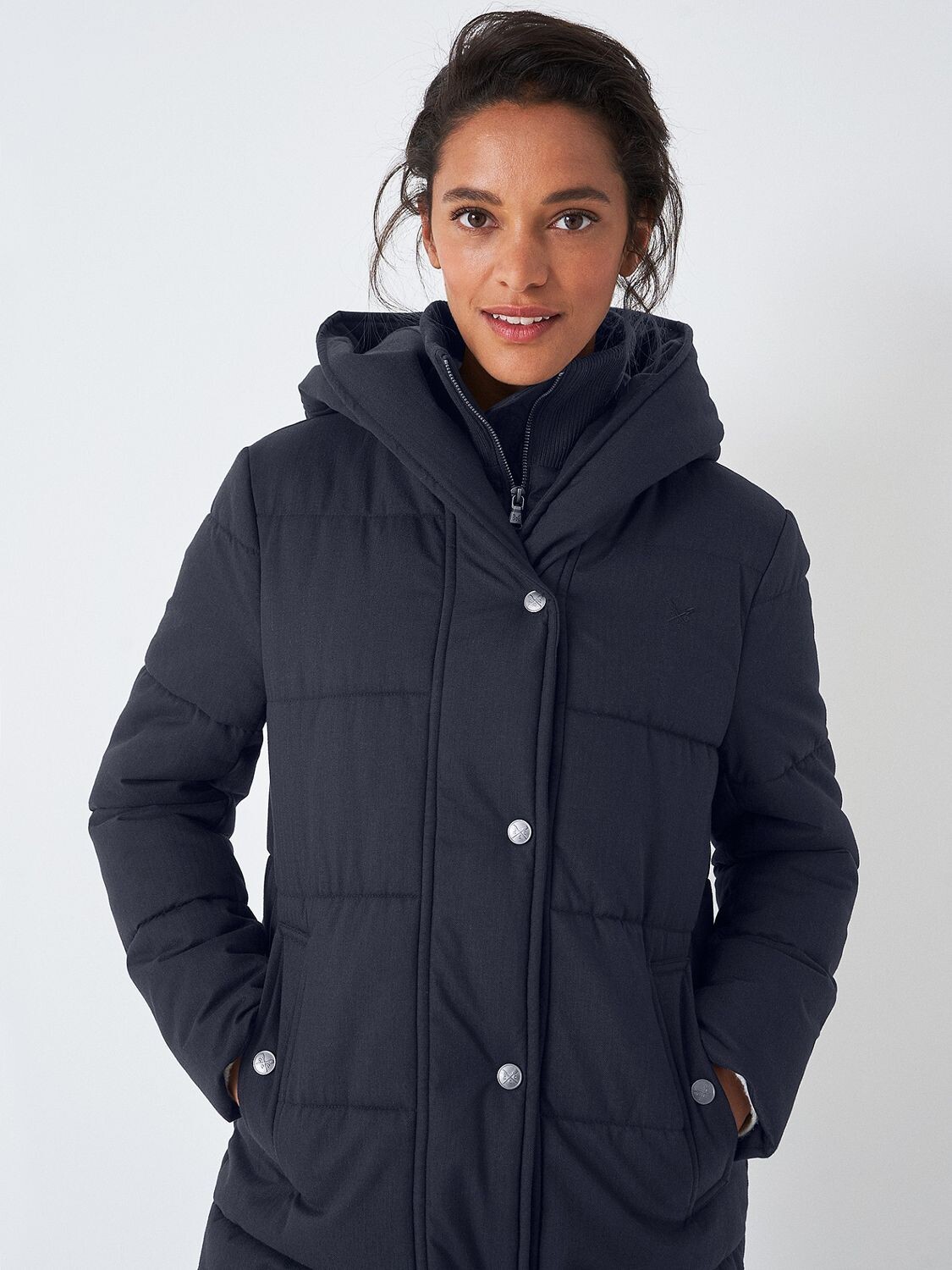 

Crew Clothing Удлиненное пальто с плотной подкладкой, темно-синий