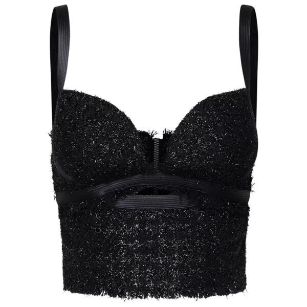 

Футболка wool blend bustier top Versace, черный