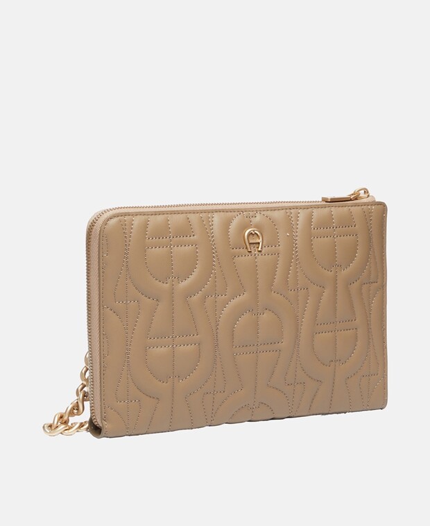 

Кожаный клатч Aigner, серо-коричневый