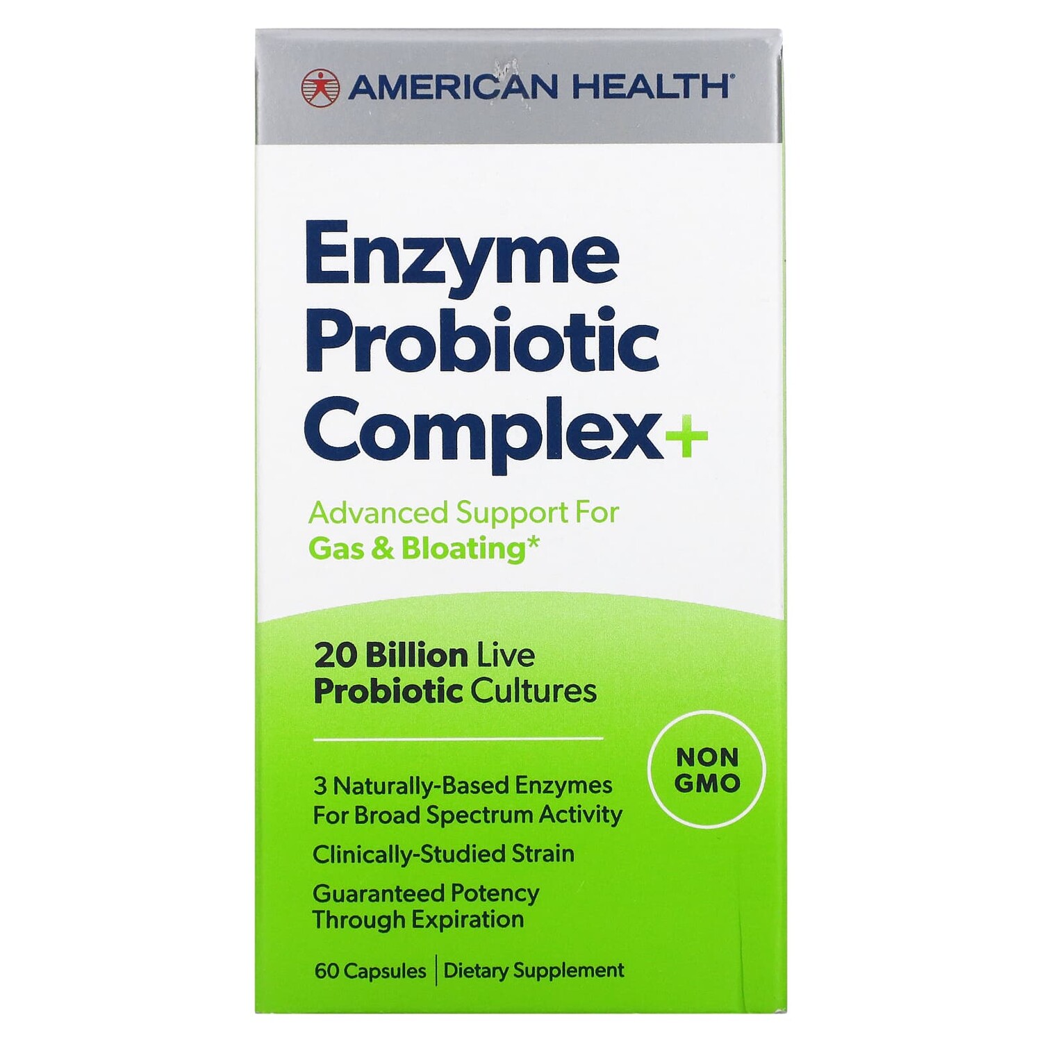 

Enzyme Probiotic Complex +, 20 млрд КОЕ, 60 капсул, American Health