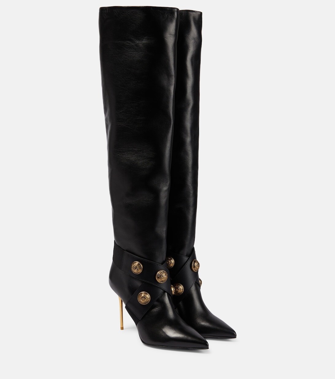 

Сапоги Alma из кожи Balmain, черный