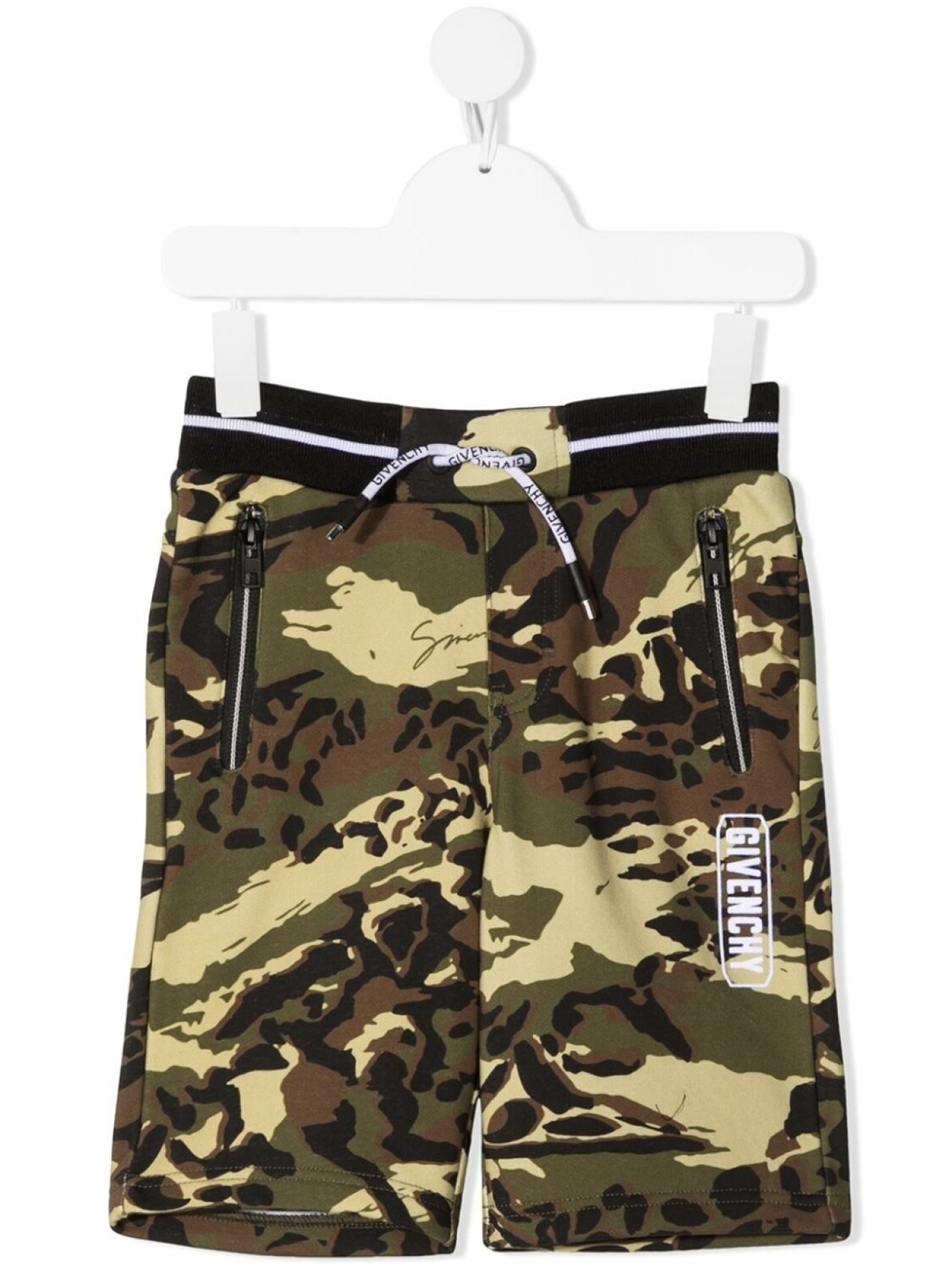 

Givenchy Kids спортивные шорты с камуфляжным принтом, зеленый