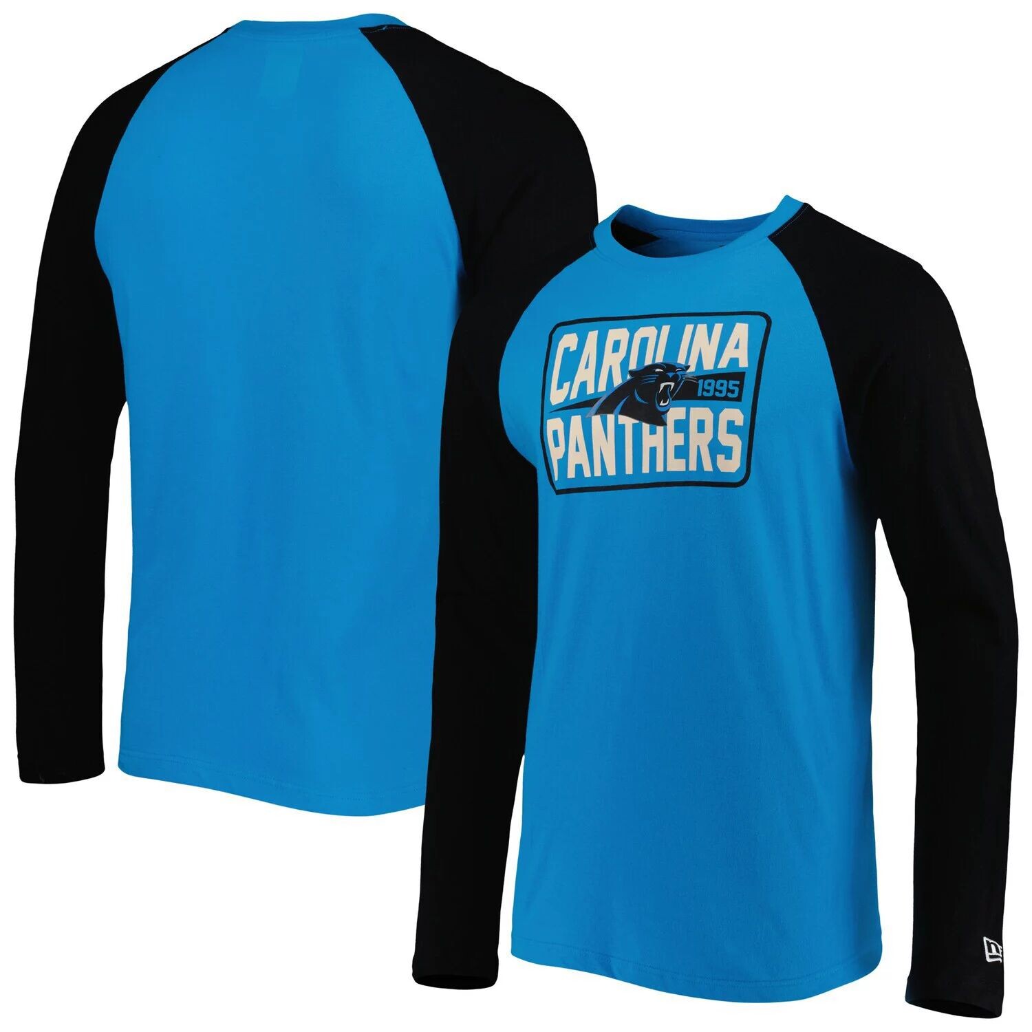 

Мужская синяя футболка с длинным рукавом реглан Carolina Panthers Current New Era, Синий