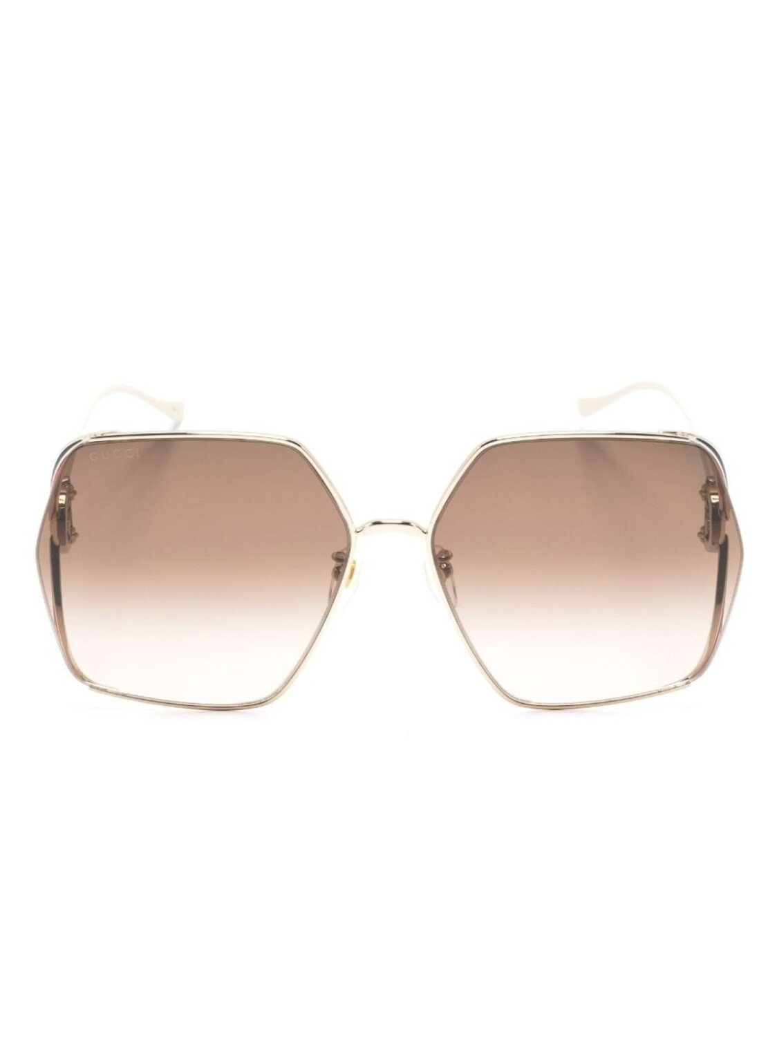 

Gucci Eyewear солнцезащитные очки в массивной оправе, золотистый