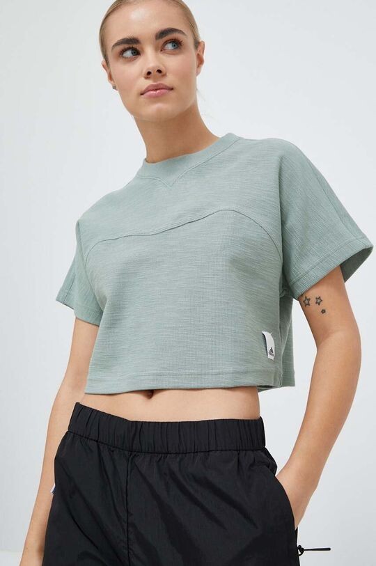 

Футболка Adidas из хлопка adidas, зеленый