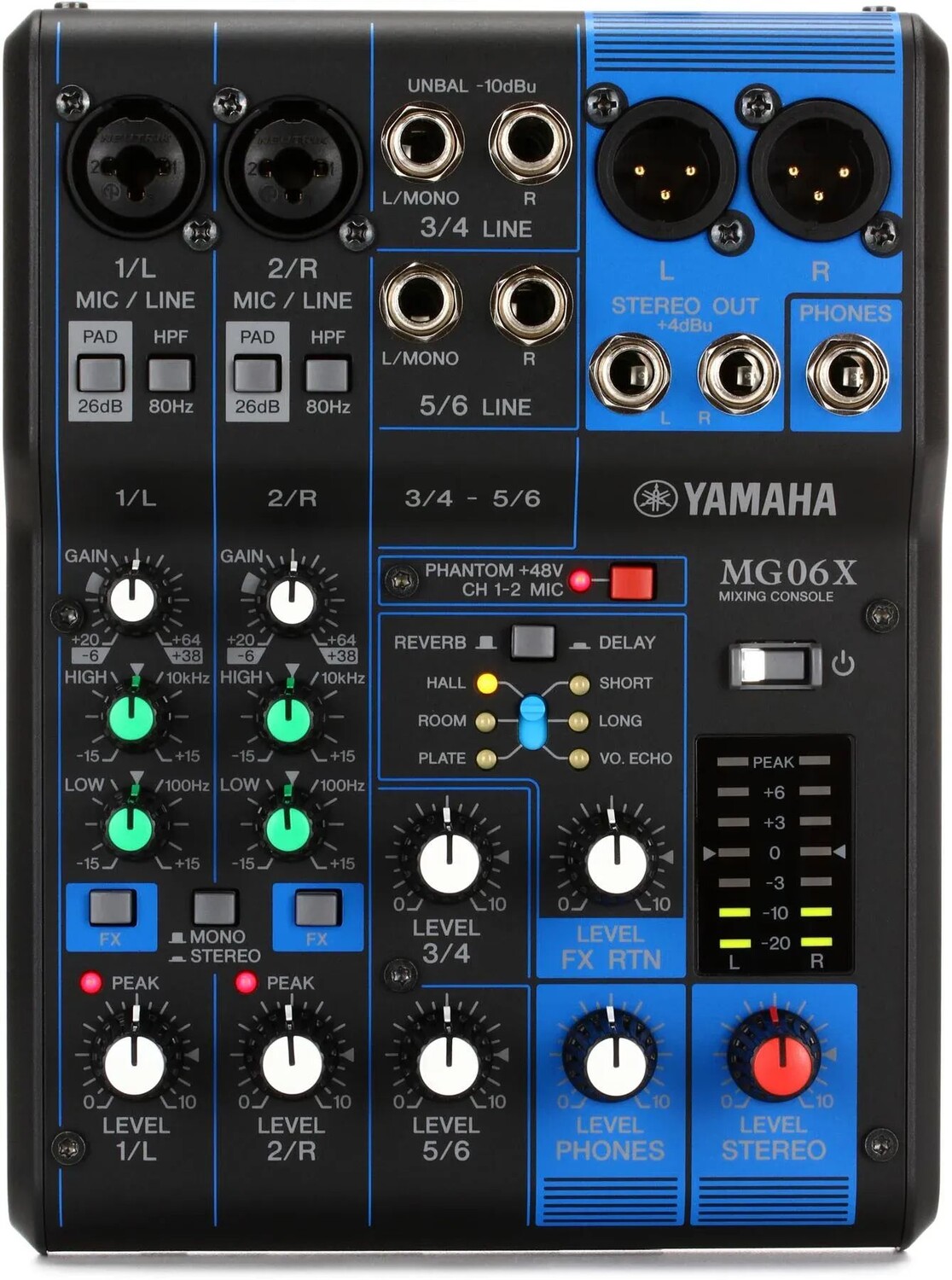 

6-канальный микшер Yamaha MG06X с эффектами