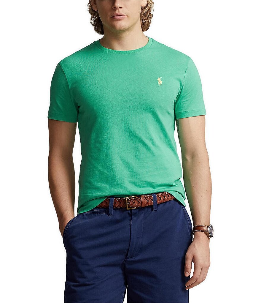 

Облегающая трикотажная футболка Polo Ralph Lauren с короткими рукавами и круглым вырезом, зеленый