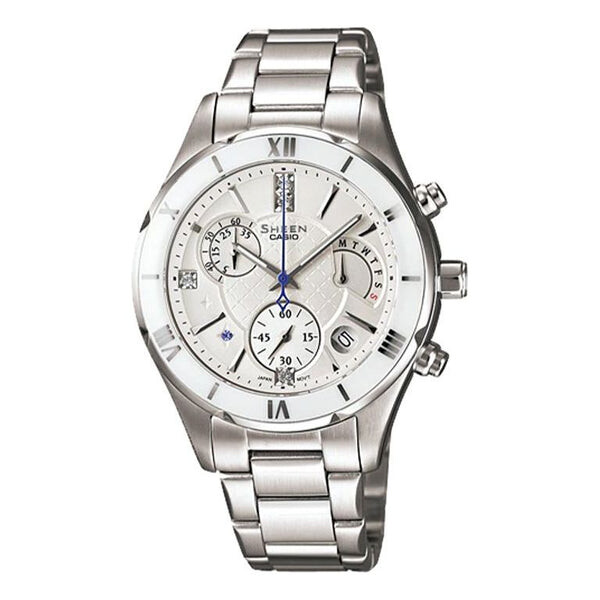 

Часы CASIO SHEEN Limited Edition Waterproof Stainless Steel Strap White Analog, белый