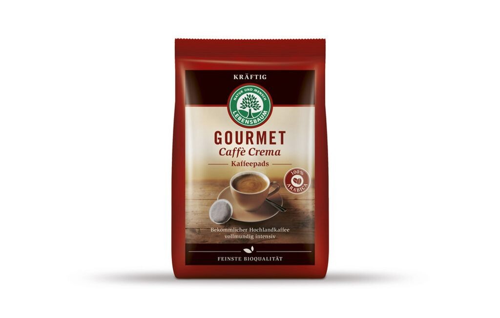 

Lebensbaum Gourmet Cafè Crema, крепкий, подушечки 126г