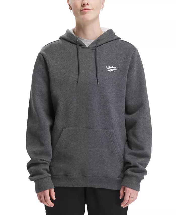 

Мужской фирменный флисовый пуловер с капюшоном Reebok, серый