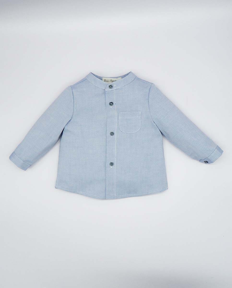 Хлопковая рубашка для мальчика синего цвета Fina Ejerique, синий
