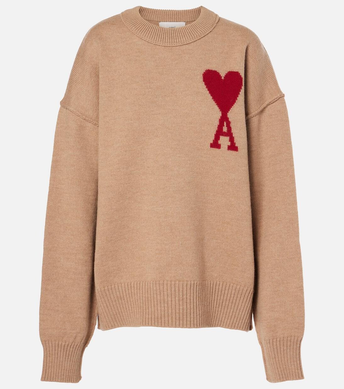 

Шерстяной свитер ADC Ami Paris, кэмел
