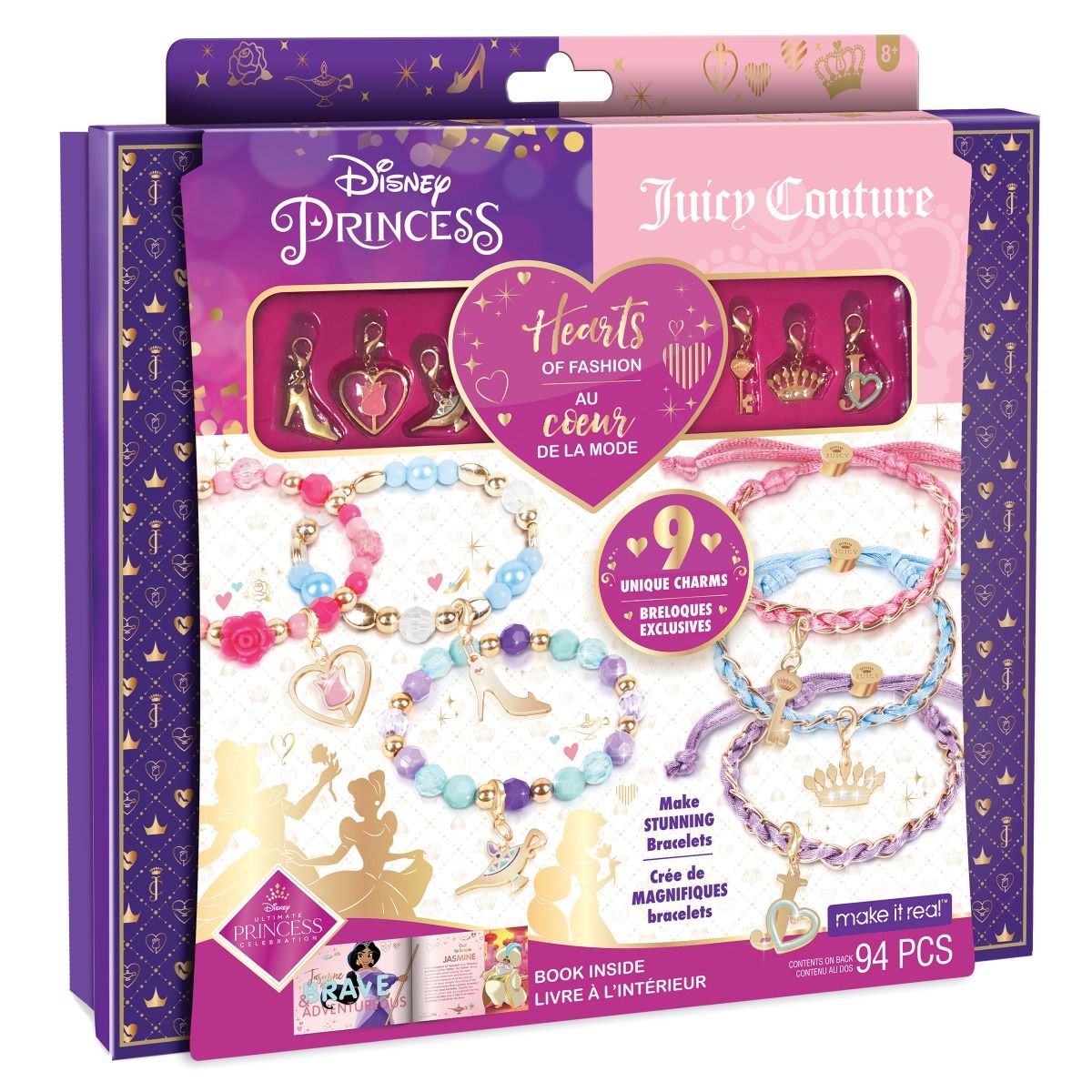 Детский набор Make It Real Księżniczki Disneya i Juicy Couture Hearts of Fashion, 1 шт