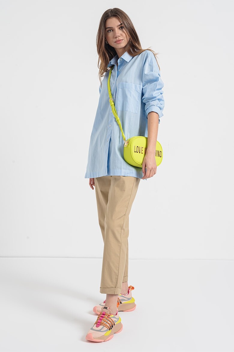 

Хлопковая рубашка оверсайз United Colors Of Benetton, лавандовый