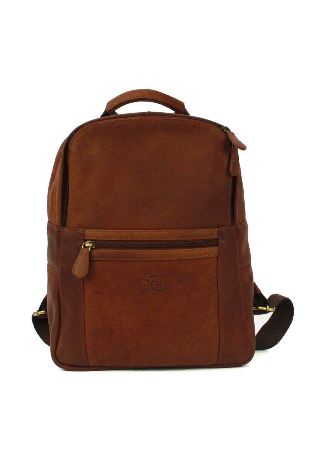 Кожаный рюкзак Ross с потертостями Eastern Counties Leather, коричневый кожаный кошелек с d образным кольцом eastern counties leather красный