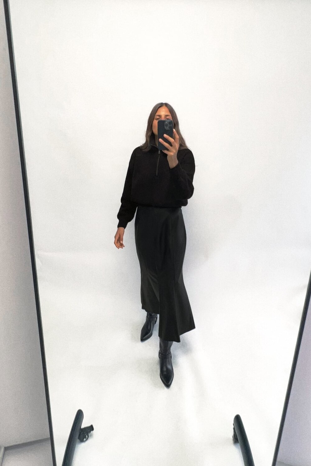 

Вязаный свитер на молнии ZARA, черный
