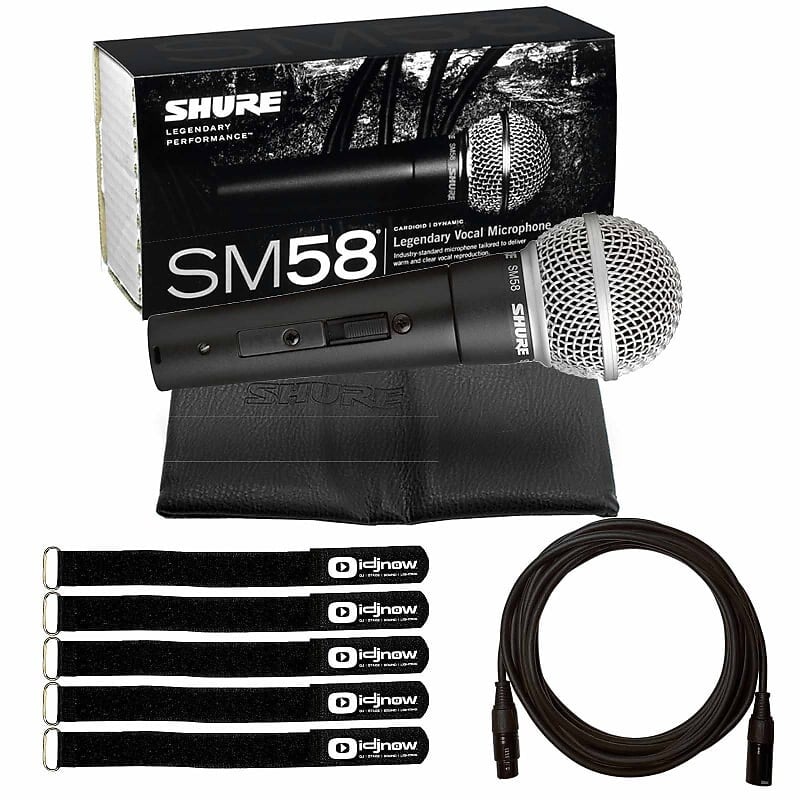 

Динамический микрофон Shure Shure SM58 On/Off Switch Dynamic Cardioid Vocal Microphone w Cable & Ties Pack