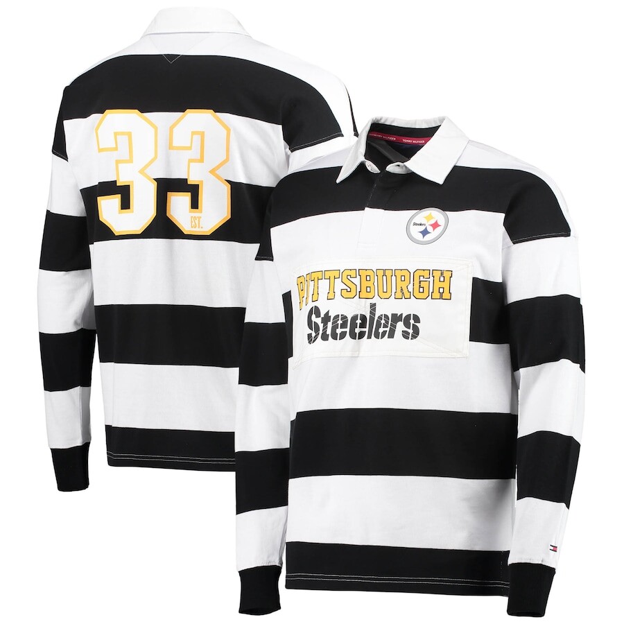 

Поло с длинным рукавом Tommy Hilfiger Pittsburgh Steelers, черный
