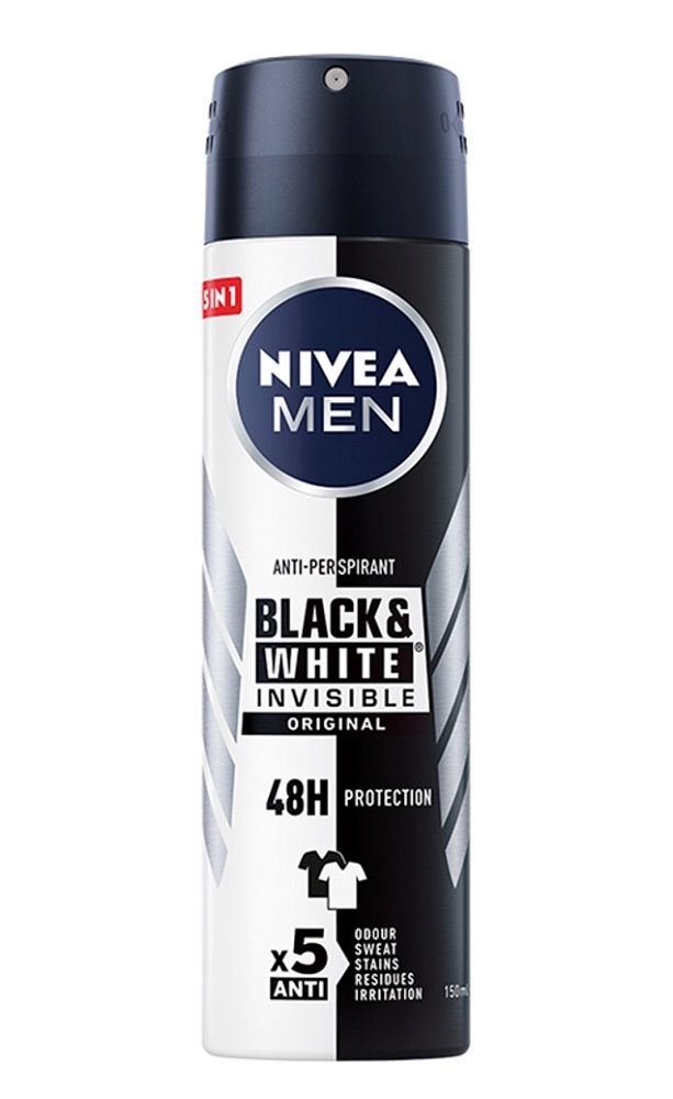 Nivea Men Black&White Invisible Original антиперспирант для мужчин, 150 ml