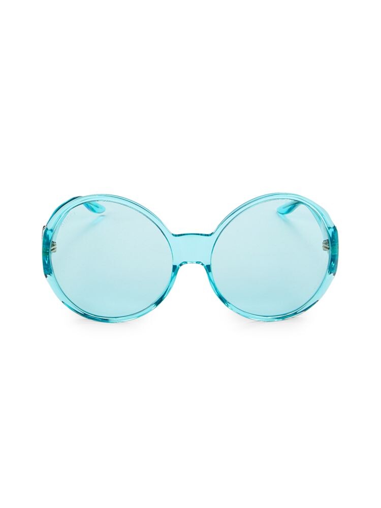 

Круглые солнцезащитные очки 64MM Gucci, цвет Light Blue