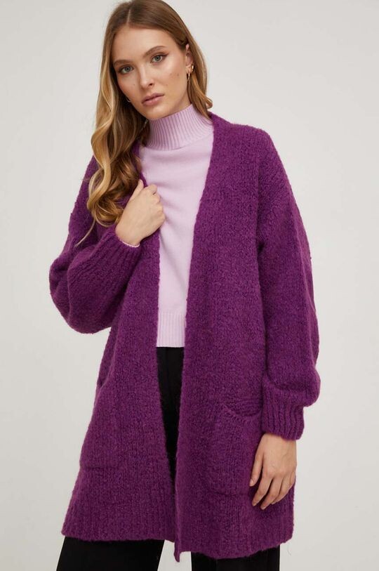 

Шерстяной кардиган Answear Lab, фиолетовый
