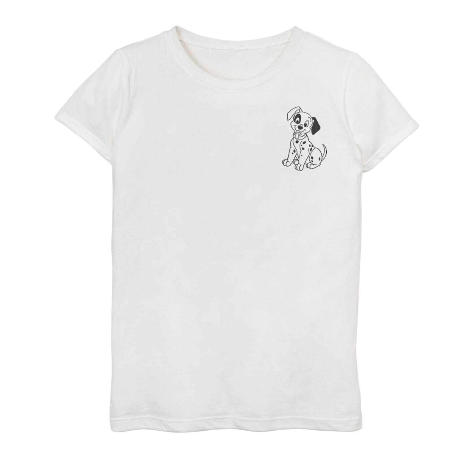 

Футболка Disney's 101 далматинец для девочек 7–16 лет с нашивкой на левой груди и рисунком Disney